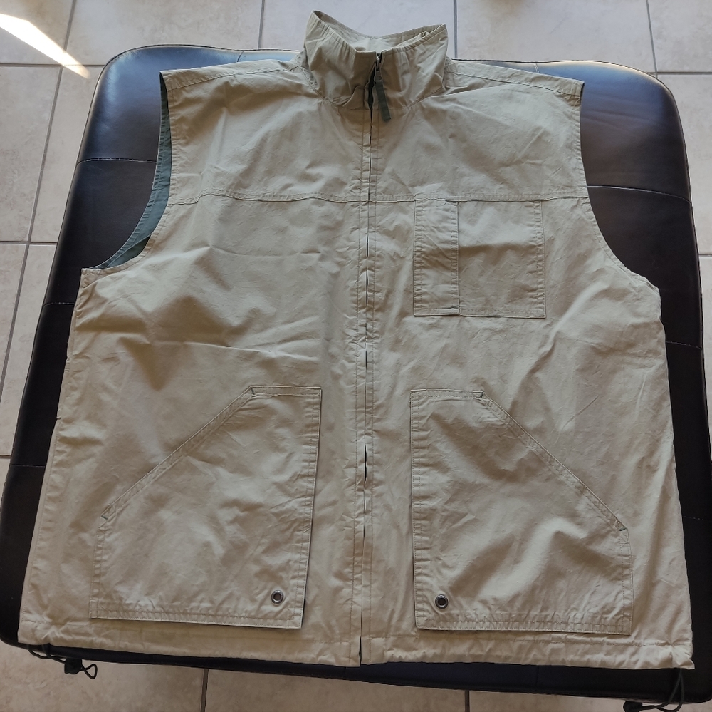 Vintage Old Navy Men's Tan Sleeveless Jacket Size XL